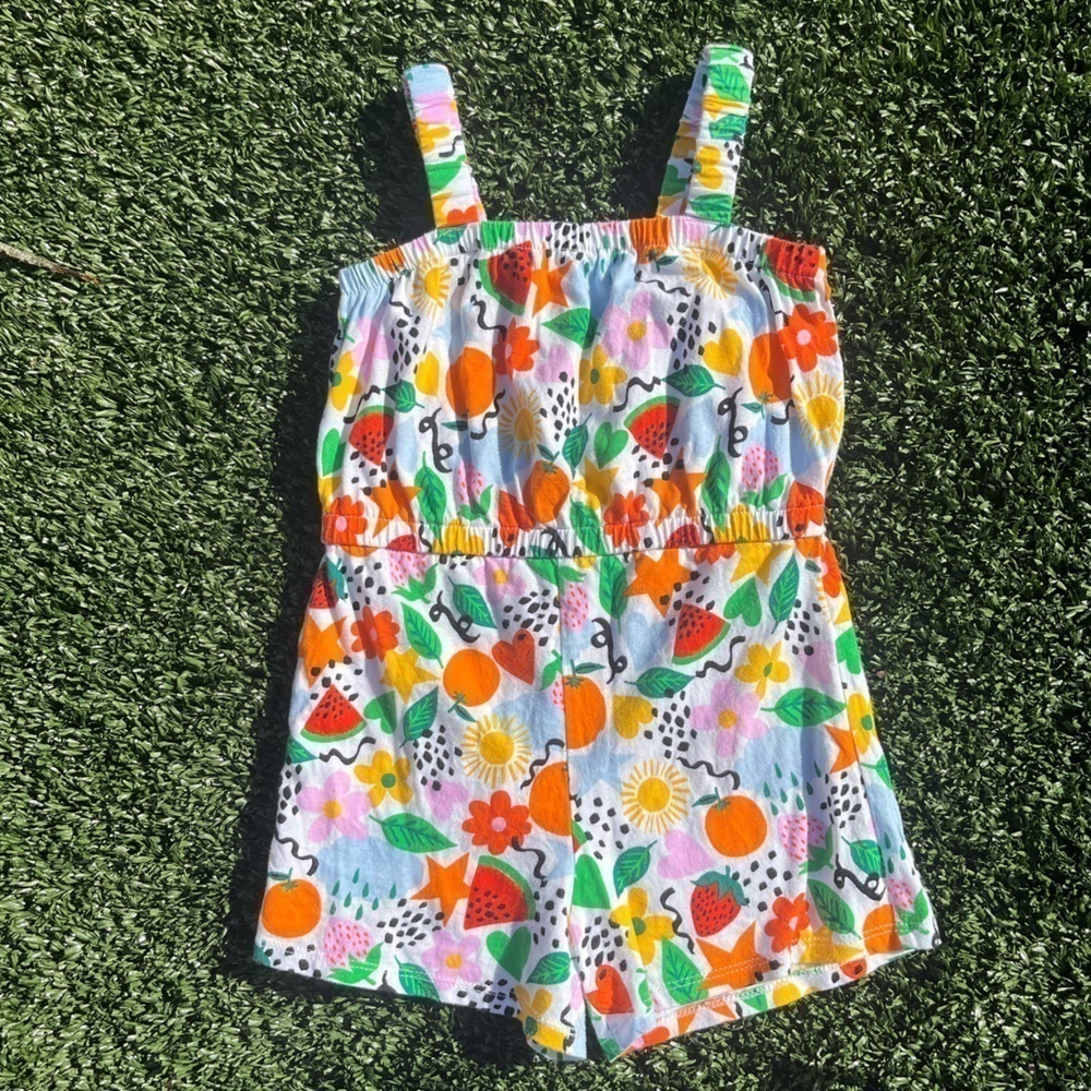 EUC Old Navy Romper for Toddler Girl 4T Rainbow Star Watermelon